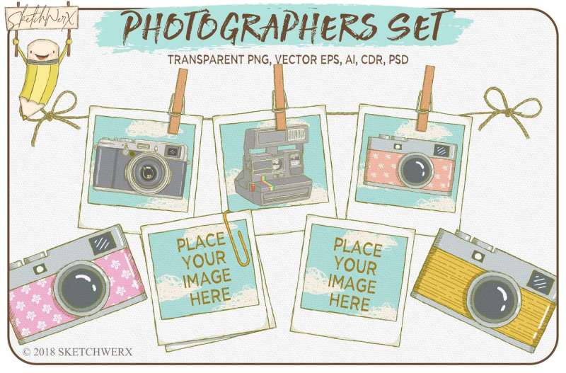 hand-drawn-photographers-set