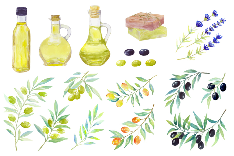 olive-set-watercolor-collection