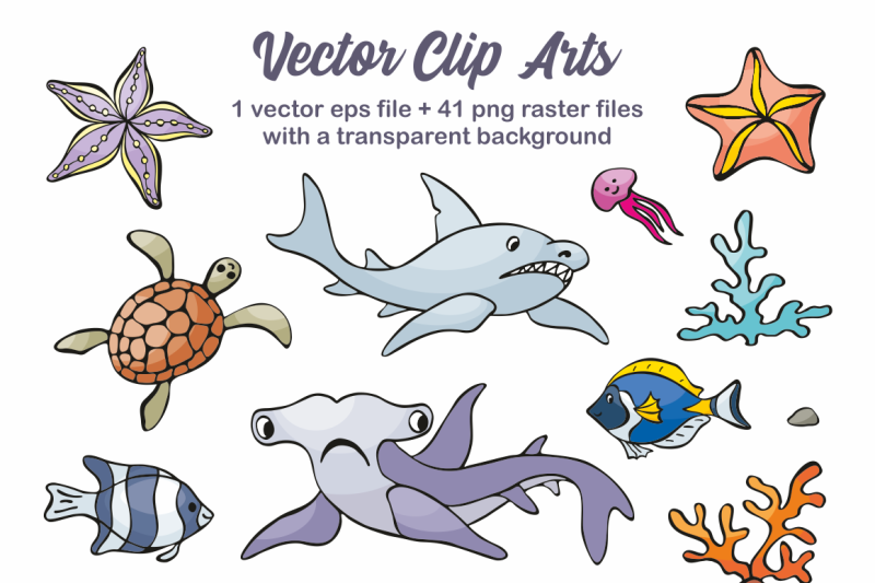 sea-friends-vector-doodles-and-seamless-patterns