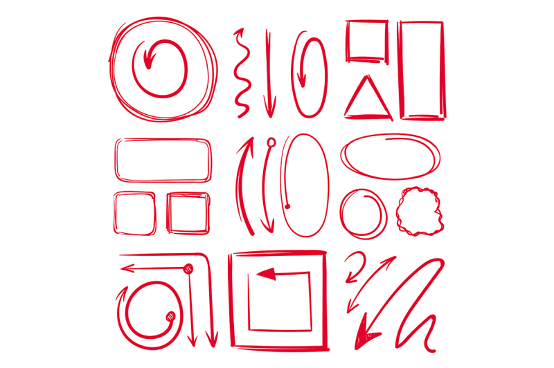 marker-underlines-and-different-doodle-frames-with-arrows