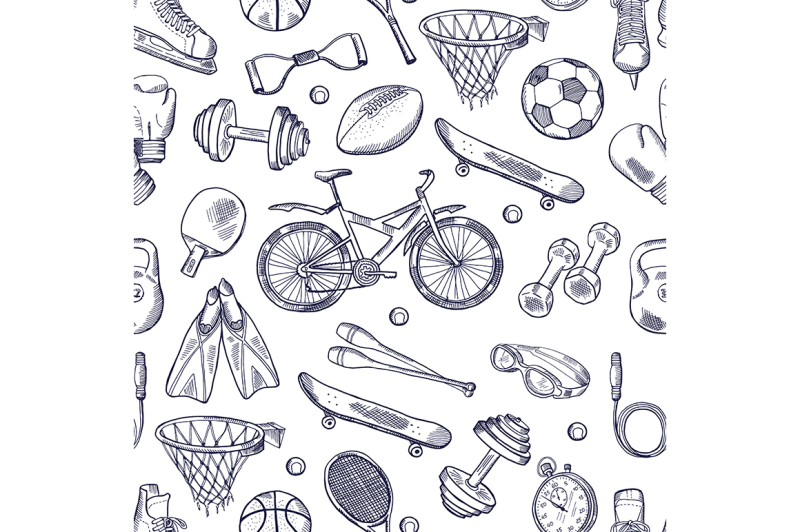 vector-doodles-hand-drawn-seamless-pattern-of-different-sport-accessor