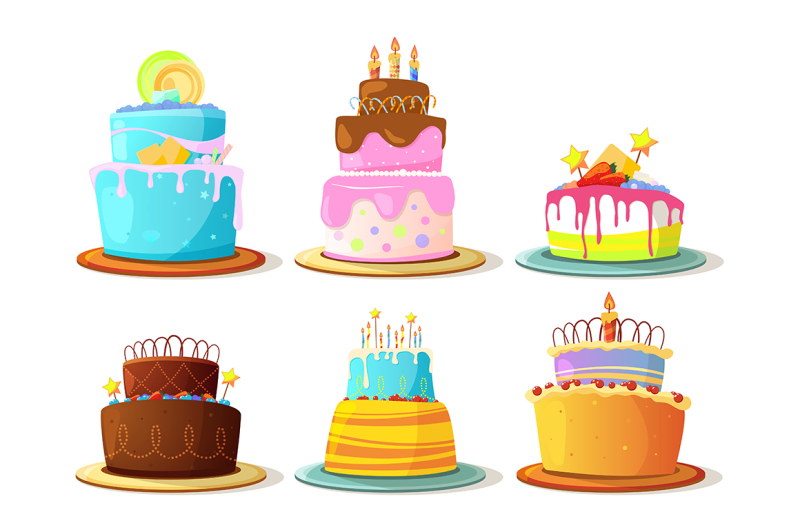 cartoon-cream-cakes-set-isolate-on-white-background