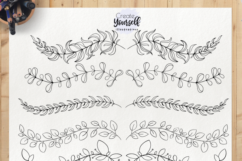 Hand drawn dividers - doodle borders clipart, divider elements By ...