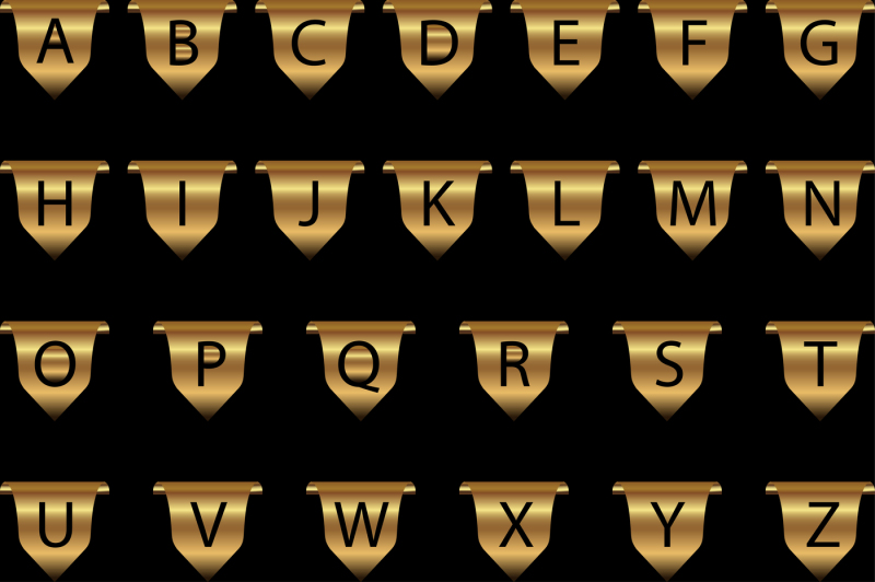 uppercase-letters-engraved-in-golden-folded-ribbon