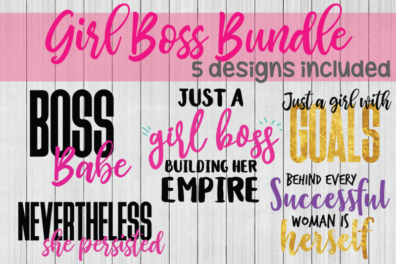 Girl Boss SVG Bundle, Boss Babe SVG, DXF File, Cuttable File Free File