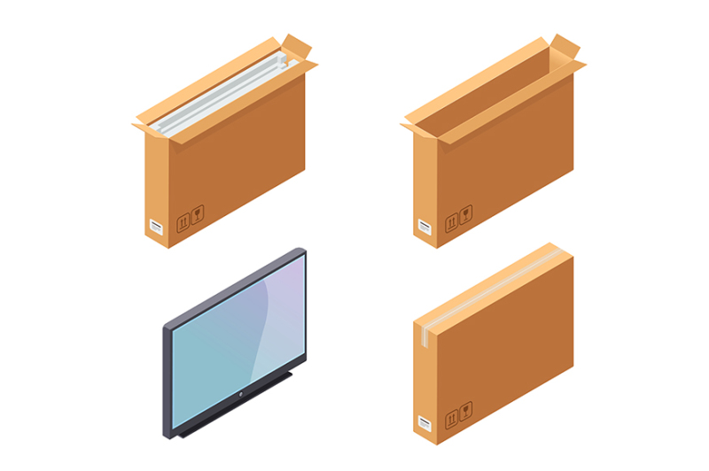 wide-carton-box-plasma-tv-and-package-isometric-view