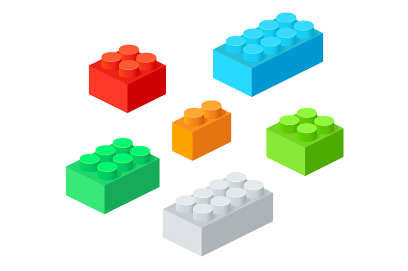 isometric-plastic-building-blocks-with-shadow