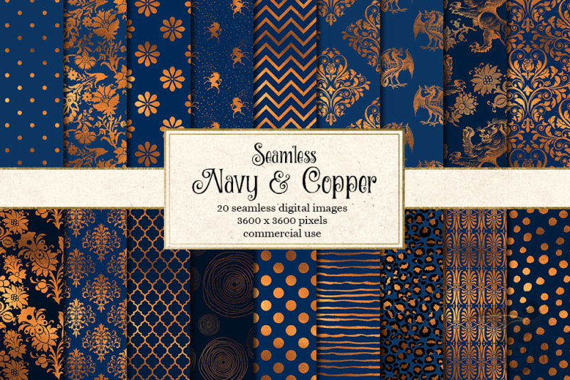 navy-and-copper-digital-paper
