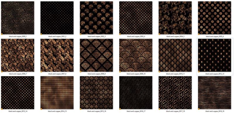 black-and-copper-seamless-patterns
