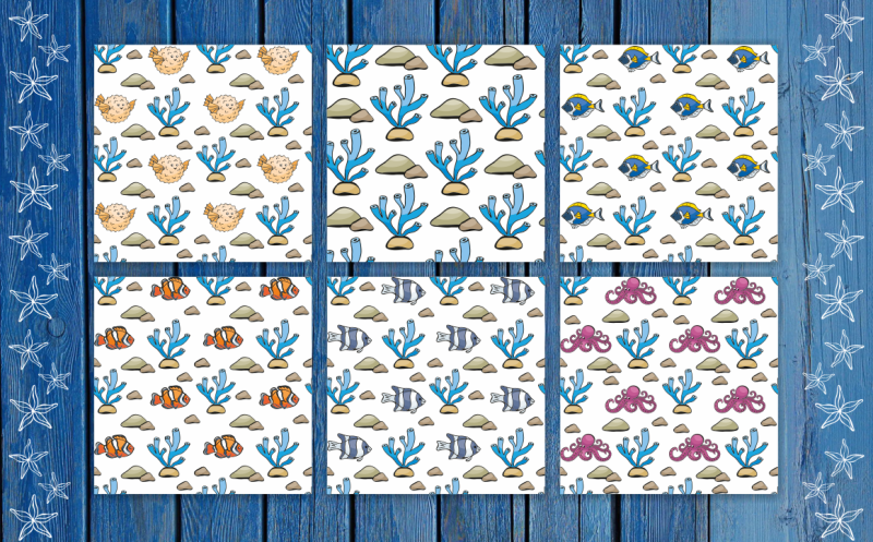 sea-friends-vector-seamless-patterns-in-doodle-style