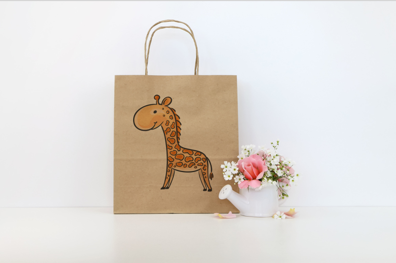 craft-paper-bag-mockup-with-flowers