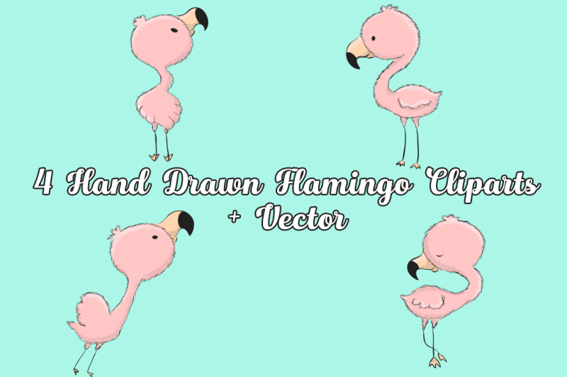 hand-drawn-tropical-flamingo-clipart-vector