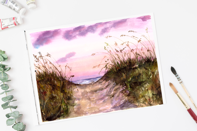 a-path-to-the-beach-watercolor-print