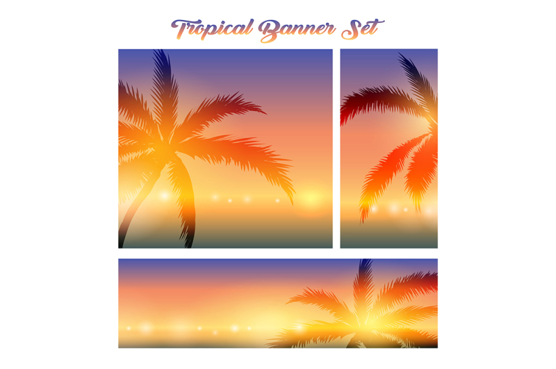 tropical-banner-set