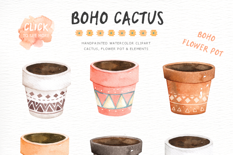 boho-cactus-watercolor-cliparts