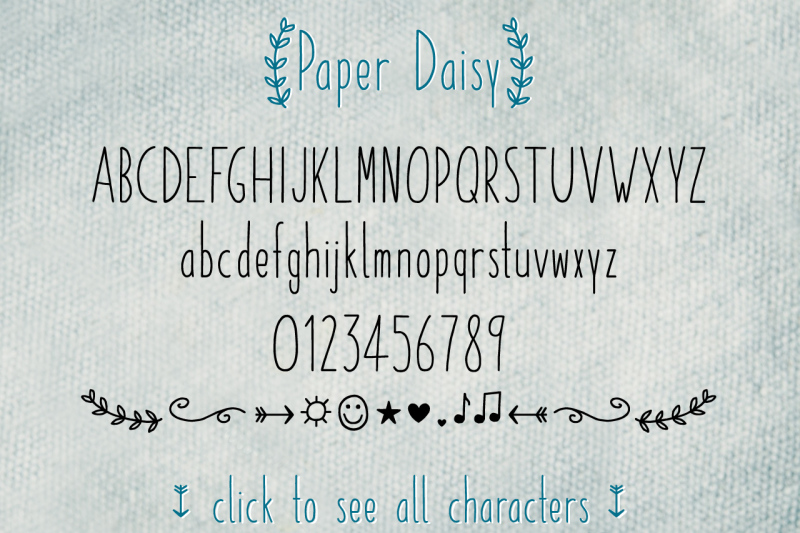 Paper Daisy Font By Maja Mint Thehungryjpeg Com