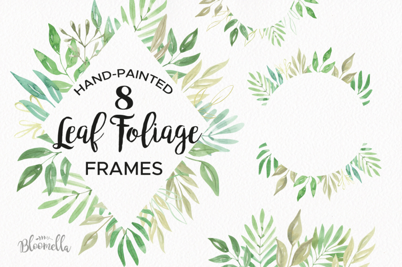 foliage-watercolor-clipart-frames-greenery-leaves-leaf-pretty