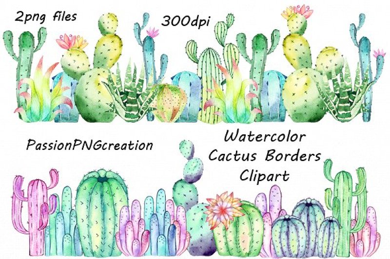 big-set-of-watercolor-cactus-clipart