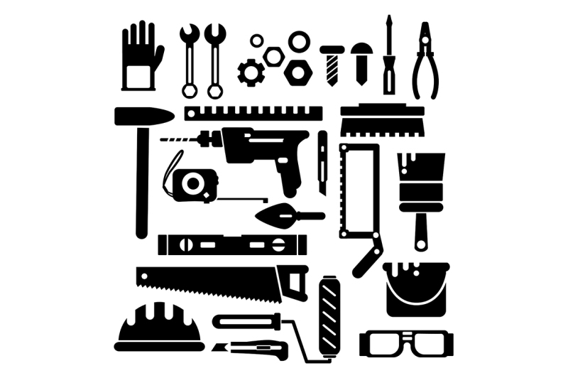 silhouette-of-construction-or-repair-tools