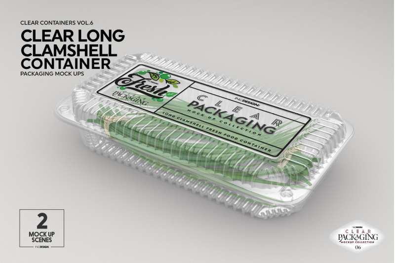 Download Long Clamshell Container Packaging Mockup By Inc Design Studio Thehungryjpeg Com