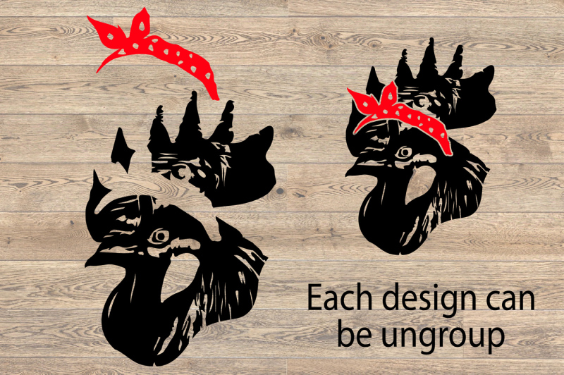 Download Rooster whit Bandana Silhouette SVG cowboy Chicken cock ...