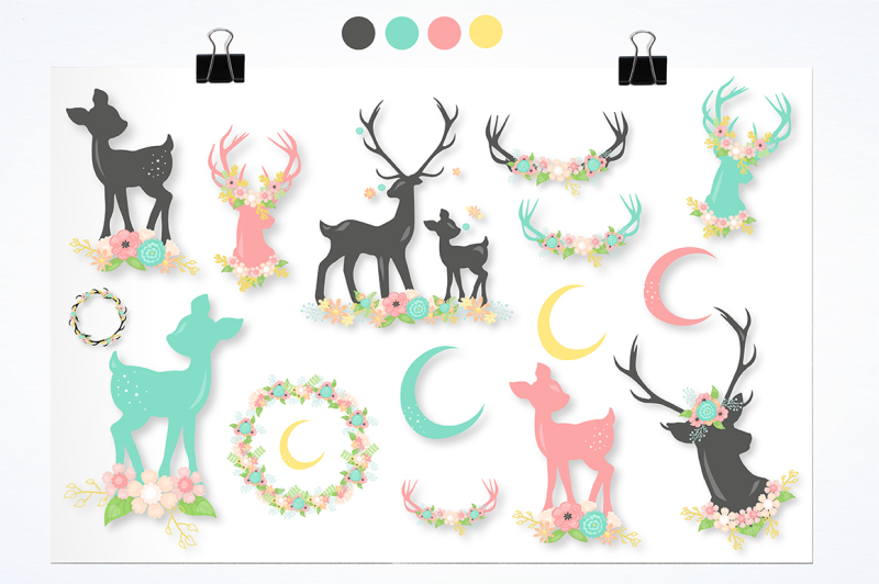 woodland-deer-graphics-illustrations