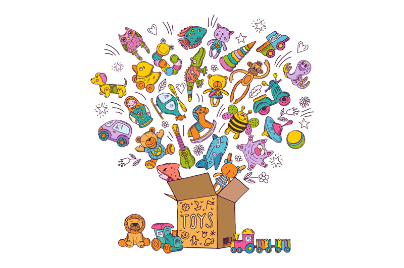 childrens-box-for-toys-doodle-picture