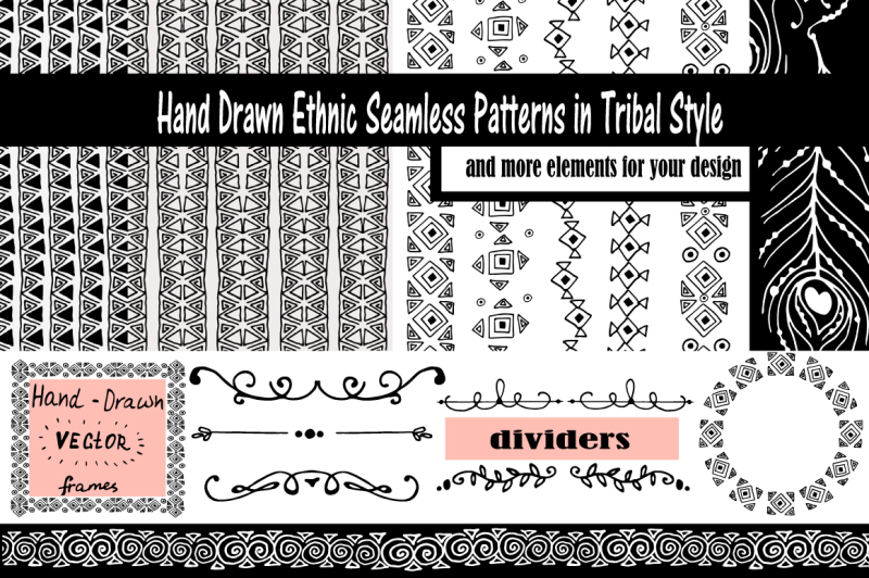 hand-drawn-ethnic-seamless-patterns