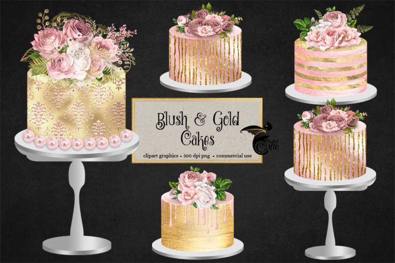 blush-and-gold-cakes