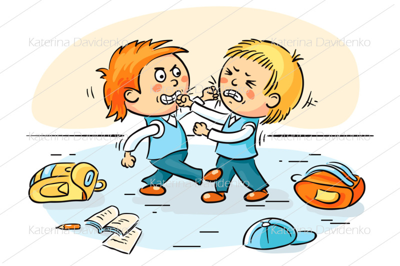 two-schoolboys-are-fighting
