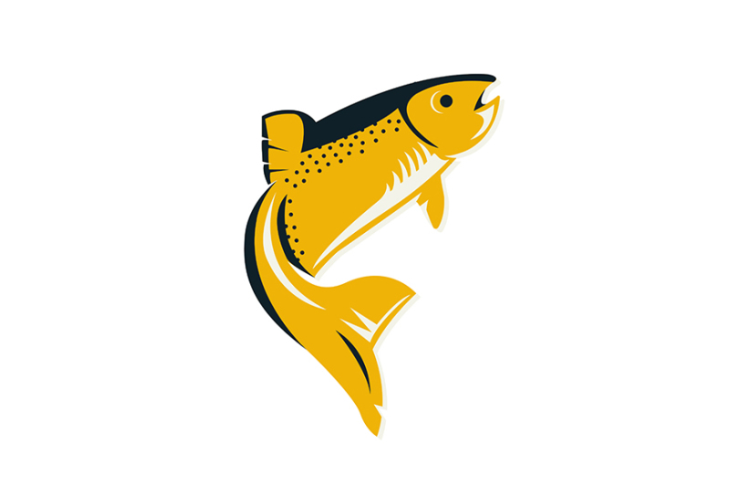 reto-style-fish-on-the-white-background-flat-badge-of-of-salmon
