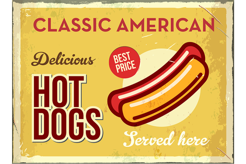 grunge-retro-metal-sign-with-hotdog-classic-american-fast-food