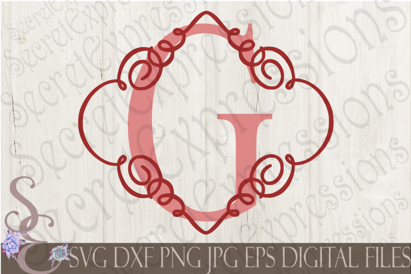 Download Letter G Initial Swirl Border Monogram SVG By ...