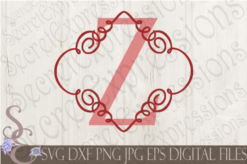 Download Letter Z Initial Swirl Border Monogram SVG By ...