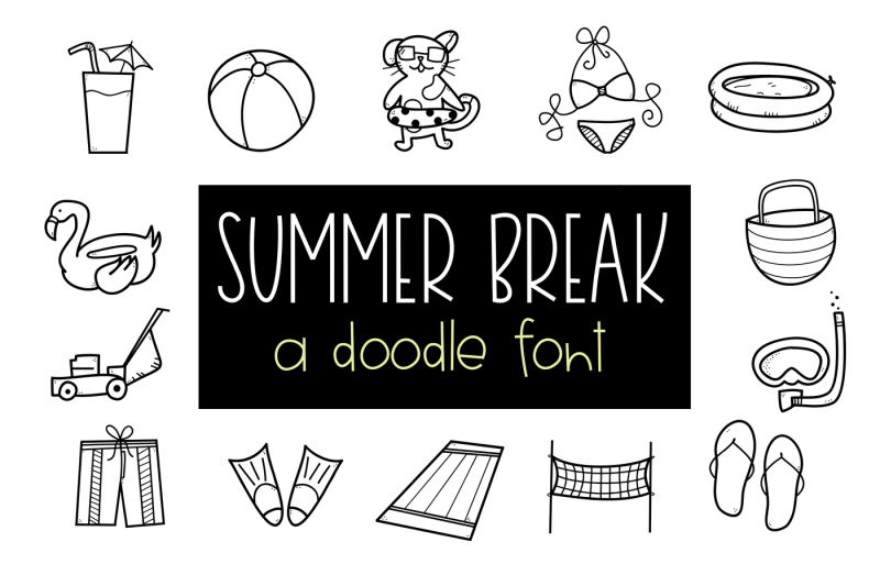 summer-break-a-summer-doodle-font-dingbats-font