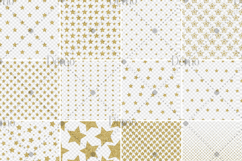 12-gold-glitter-star-overlay-images-seamless-pattern