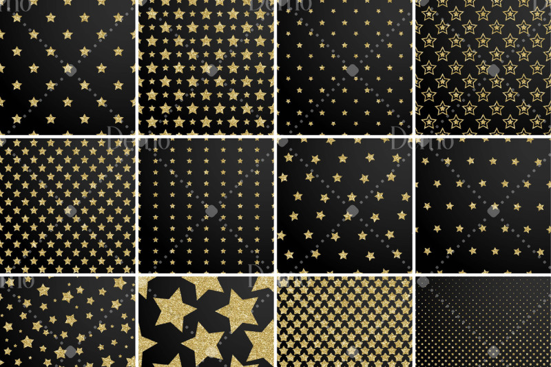 12-gold-glitter-star-digital-papers