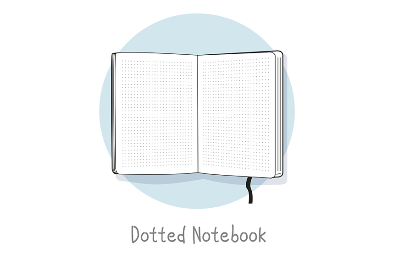 dotted-notebook-illustration-hand-drawn-style-open-sketchbook