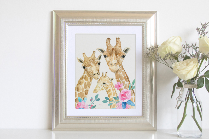 giraffe-clip-art-watercolor-giraffe-family