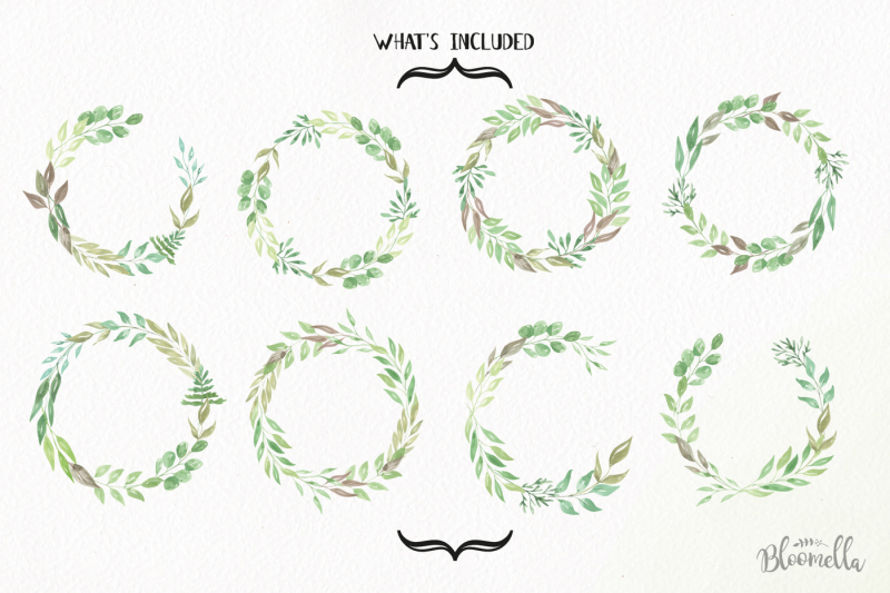 verve-watercolor-greenery-wreath-leaves-leaf-foliage-clipart-garlands