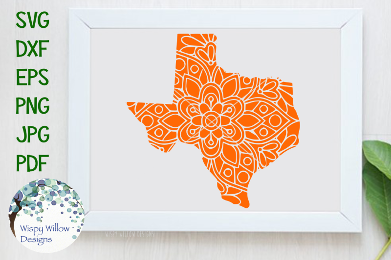 Download Texas TX State Mandala SVG/DXF/EPS/PNG/JPG/PDF By Wispy Willow Designs | TheHungryJPEG.com