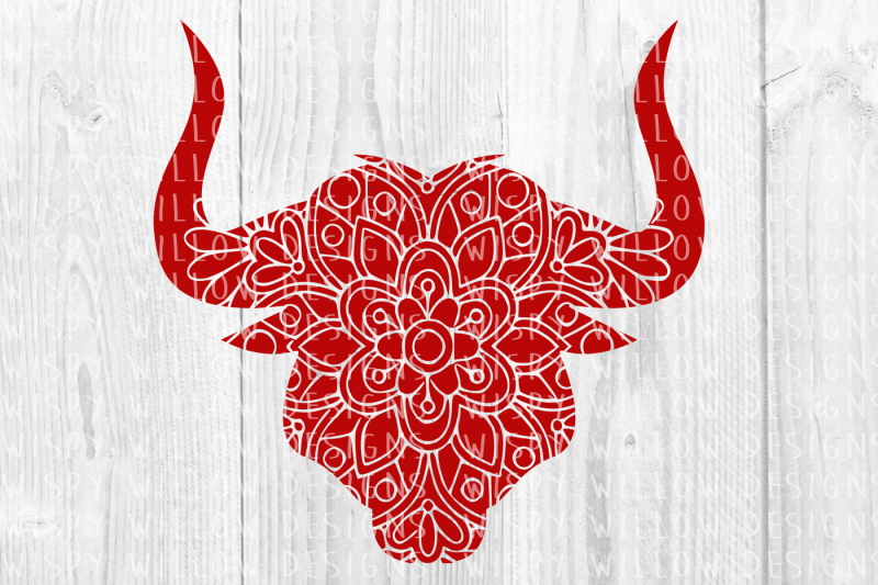 Download Bull Mandala Animal SVG/DXF/EPS/PNG/JPG/PDF By Wispy ...