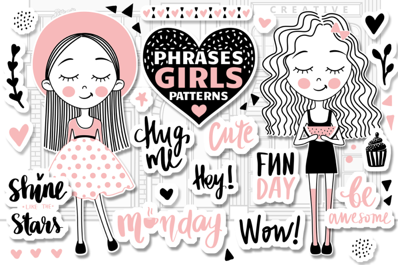 cute-girls-positive-phrases-patterns