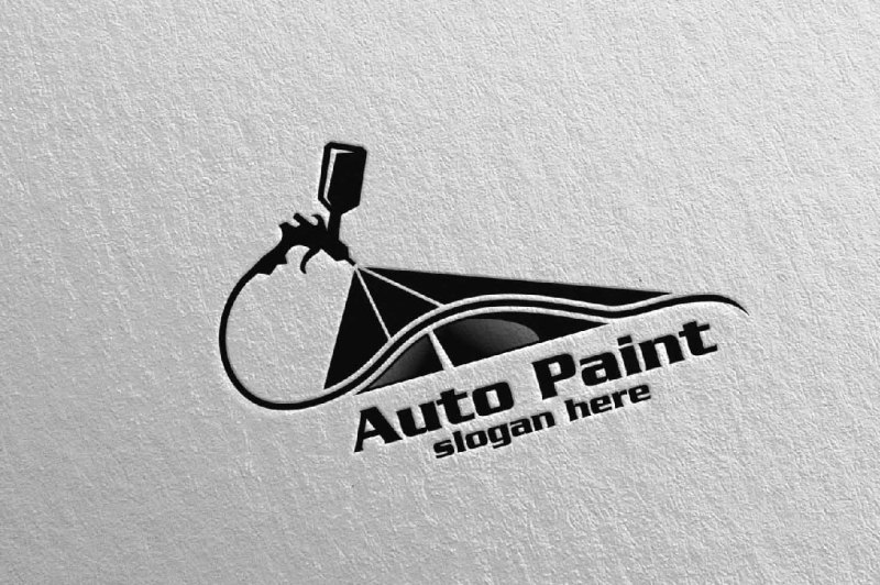 car-painting-logo-with-spray-gun-and-sport-car-concept-1