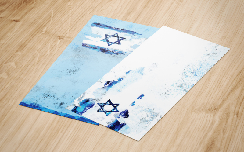 old-israel-watercolor-flag