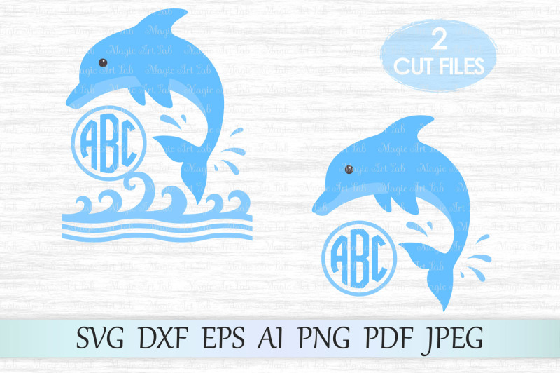 Dolphin monograms SVG, DXF, EPS, AI, PNG, PDF, JPEG By MagicArtLab | TheHungryJPEG.com