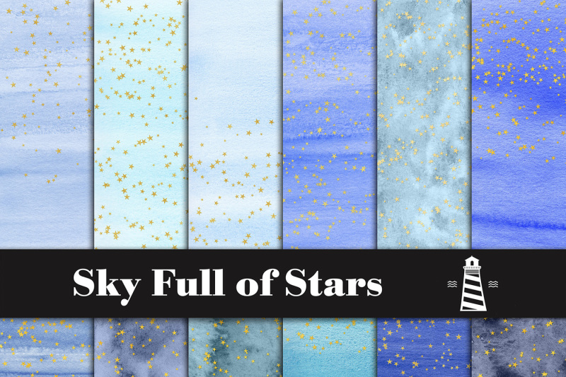 blue-watercolor-and-gold-stars-paper
