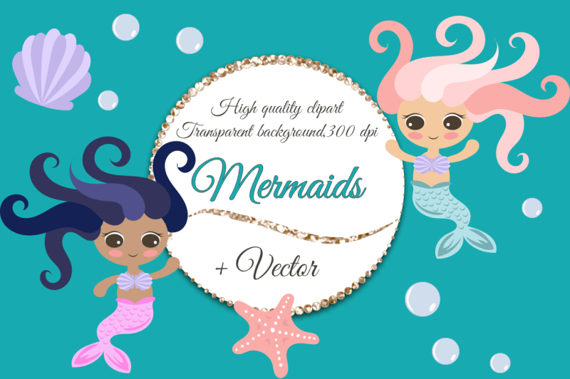 cute-mermaids-clipart-and-vector