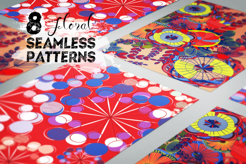 set-of-8-floral-seamless-patterns