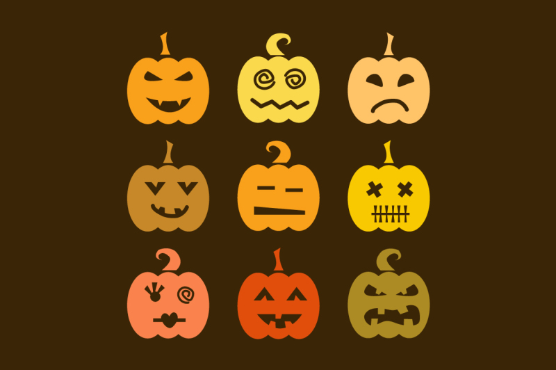 set-of-halloween-pumpkins